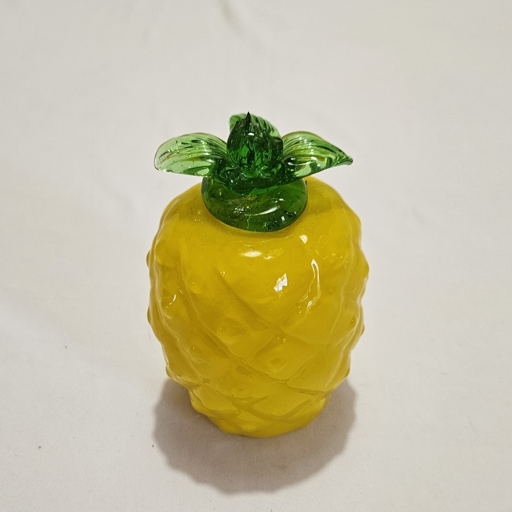 Murano Style Glass Pineapple Fruit • Vintage Art Glass